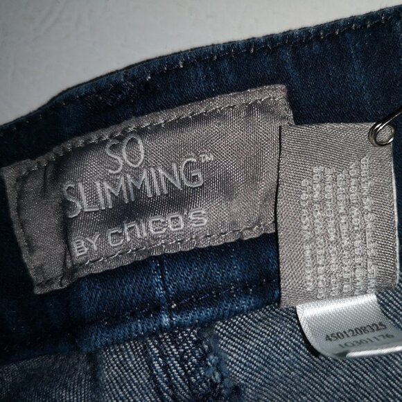 So Slimming by Chico's Ladies Dark Wash Straight Leg Blue Jeans - Picture 4 of 9